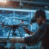 AIで生成されたドローンと技術者の画像