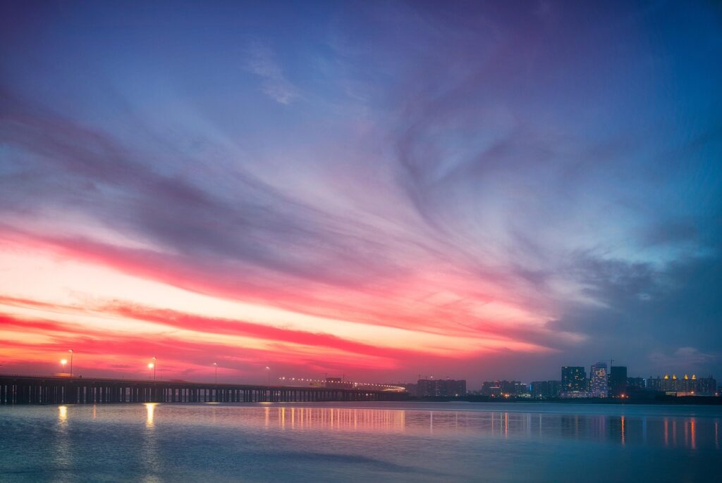 中国 夕景