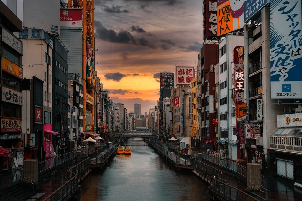 大阪 道頓堀 夕景