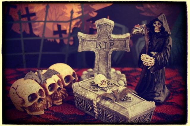 ハロウィン 死神 ガイコツ お墓