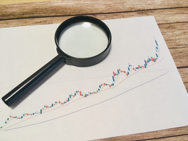 株価チャート　虫眼鏡　分析